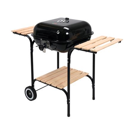 GARDEN BBQ GRILL, LID&SHELFES, 47X47CM