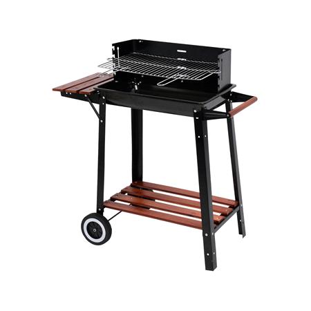 CHARCOAL GRILL WITH SHELF, 48X28CM