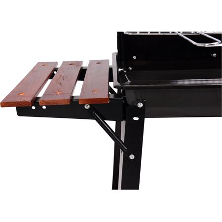 CHARCOAL GRILL WITH SHELF, 48X28CM