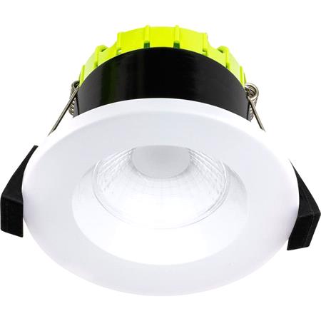 Luceco IP65 F Type Compact Regressed Dimmable Fire Rated LED Downlight   White Bezel   4000K