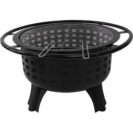 STEEL FIRE PIT WITH GRILL 57CM