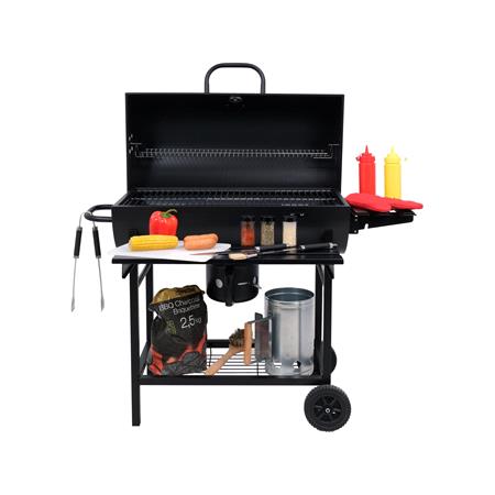 CHARCOAL GRILL WITH LID, GRID 71X35 CM