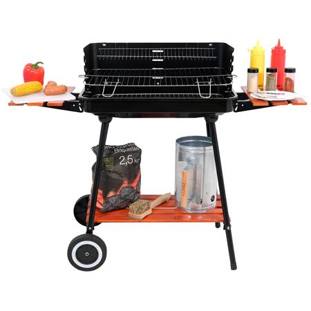 CHARCOAL GRILL W/ SHELVES GRATE 53X33CM