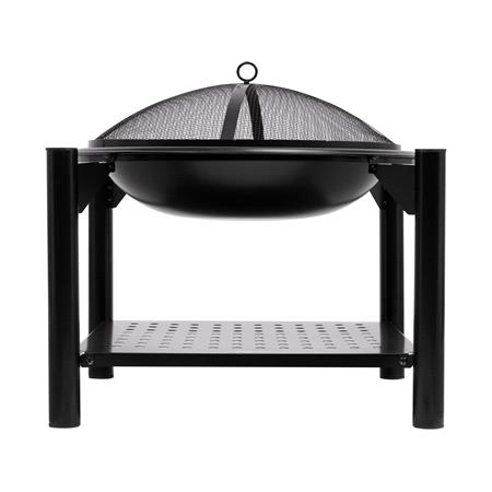 STEEL FIRE PIT W/ LOG STORE 58X58CMX55CM