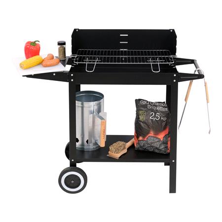 CHARCOAL GRILL WITH SHELF 48X26,5CM