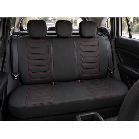 CARBON Style Seat Covers (Black/Red) For Citroen C ZERO 2010 Onwards