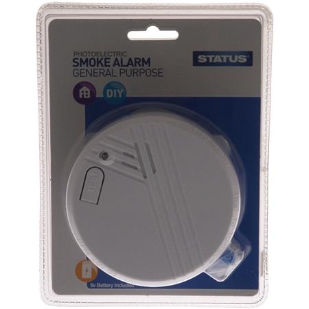 9V Photoelectric White Smoke Alarm