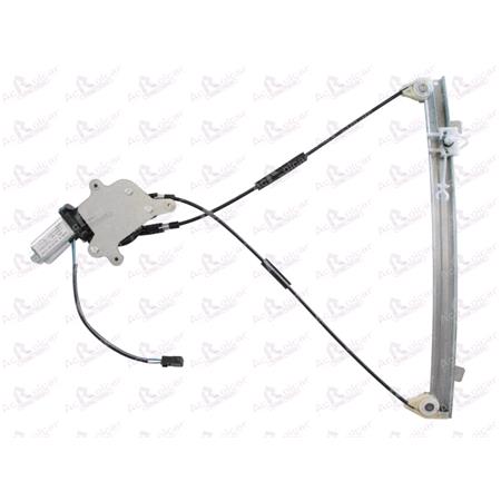 Front Left Electric Window Regulator (with motor) for Citroen SAXO (S0, S1), 1996 2004, 2 Door Models, WITHOUT One Touch/Antipinch, motor has 2 pins/wires