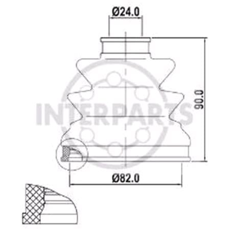 C.V. BOOT PAJERO 2.8 INNER