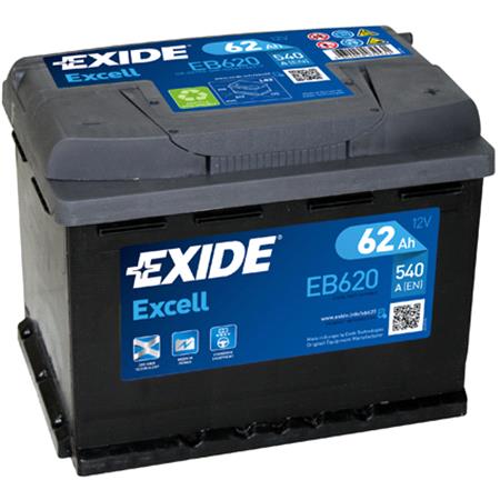 Exide EB620 Excell Battery 027 3 Year Guarantee