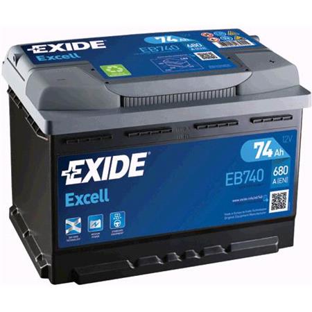 Exide EB740 Excell Battery 067 3 Year Guarantee
