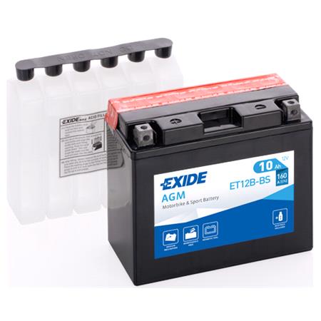 Exide ET12BBS Dry AGM Motorcycle Battery 1 Year Warranty