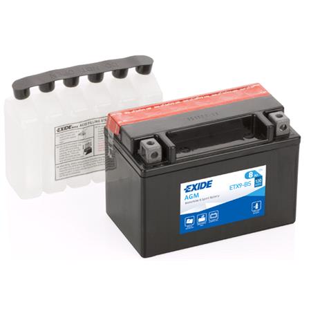 Exide ETX9BS Dry AGM Motorcycle Battery 1 Year Warranty
