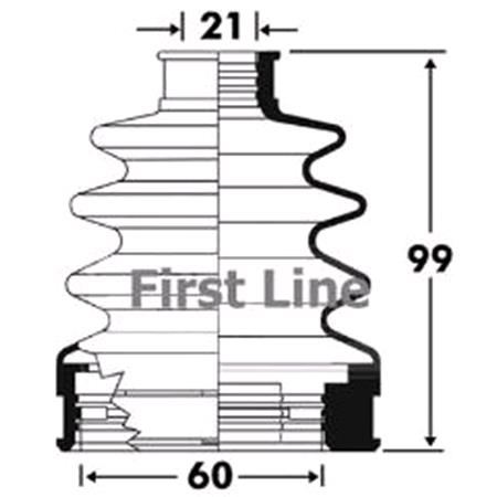 Firstline Front Inner Drive Shaft Bellow Kit   FCB2896