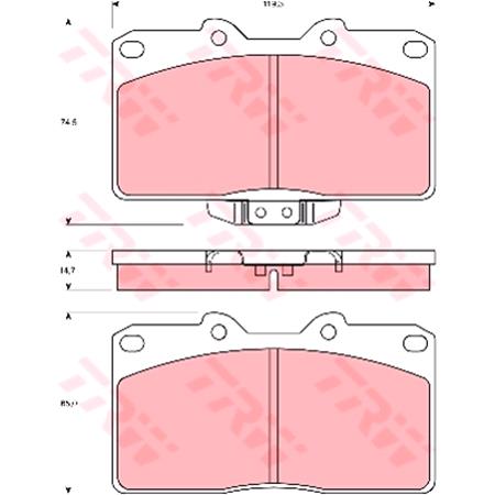 TRW Front Brake Pads (Full set for Front Axle)