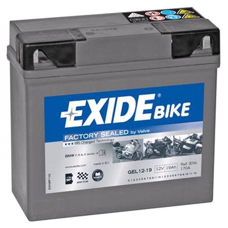 Exide GEL1219 Gel Motorcycle Battery 1 Year Warranty