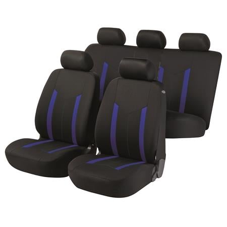 Walser Basic Zipp It Hastings Car Seat Cover Set   Black and Blue For Mercedes GL CLASS 2012 Onwards
