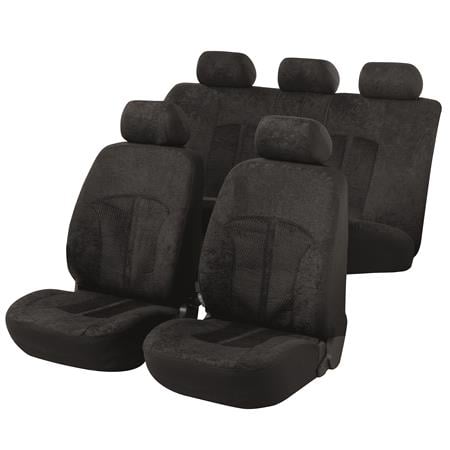 Car Seat Cover Velvet, 2FS 2pcs 5HR 1RS 5pcs, Coll. Premium Zipp It   black   Audi E TRON GT Saloon 2020 Onwards   Not for S Line Seats