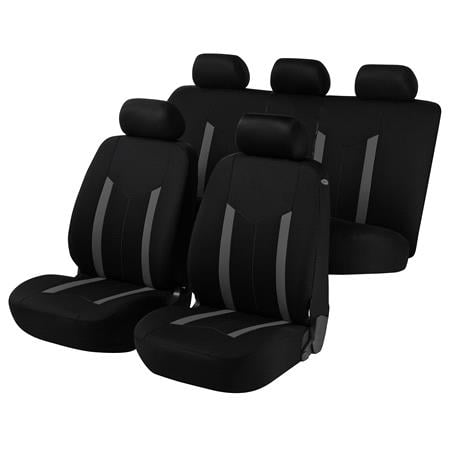 Walser Basic Hastings Car Seat Cover Set   Grey & Black For Mitsubishi OUTLANDER III 2012 Onwards