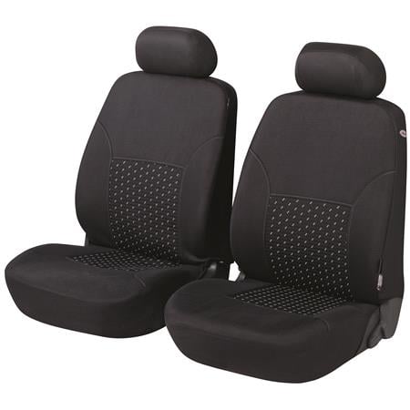 Walser Premium DotSpot Front Car Seat Covers   Black For Mitsubishi OUTLANDER III Van 2013 Onwards