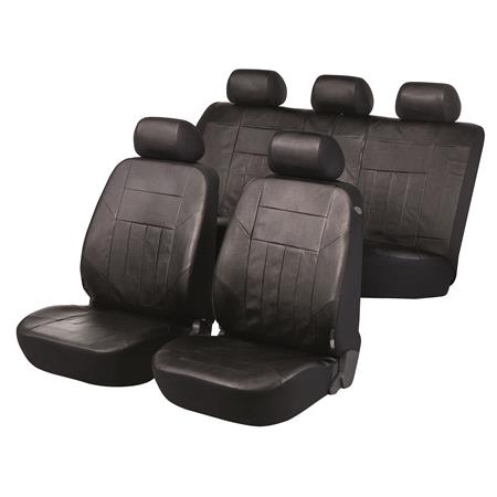 Walser Premium SoftNappa Car Seat Cover Set   Black Artificial Leather for Peugeot 207 Van  2007 2012