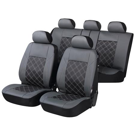 Car Seat Cover Durham, 2FS 2pcs 5NS 1RS 8pcs   Zipp I, Coll. DeLuxe   anthrazite   Audi E TRON Sportback 2019 Onwards   Not for S Line Seats