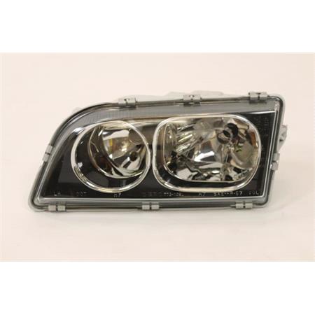 Left Headlamp (Black Bezel, Halogen, Takes H7 / H7 Bulbs) for Volvo S40 I 2003 2004
