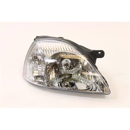Right Headlamp (Clear Indicator, Supplied With Motor, Takes H4 Bulb) for Kia Rio 2003 2005