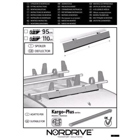 Wind Deflector Kit For Aluminium NorDrive Roof Racks   110cm
