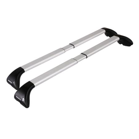 Nordrive Snap silver aluminium aero Roof Bars for Mitsubishi OUTLANDER 2006 2012, With Raised Roof Rails