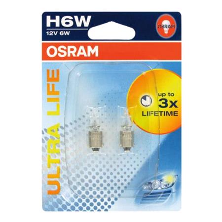 Osram ultra Life H6W 12V Bulb   Twin Pack