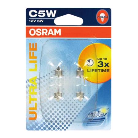Osram Ultra Life C5W 12V Bulb    Twin Pack for Subaru FORESTER, 2002 2008
