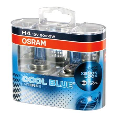 Osram 12V 60/55W Cool Blue Intense H4 Bulbs   Twin Pack