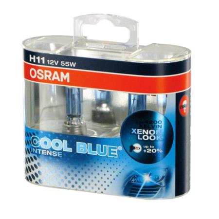 Osram Cool Blue Intense H11 12V Bulb 4K   Twin Pack for Opel Grandland X, 2017 Onwards
