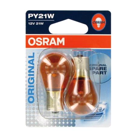 Osram Original PY1W 12V Bulb Amber   Twin Pack for Fiat IDEA, 2003 2011