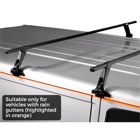 Nordrive 4 Aluminium Cargo Roof Bars (180 cm) for Ford TRANSIT Bus 2000 2006, with Rain Gutters (22 37cm fitting kit, see image)  