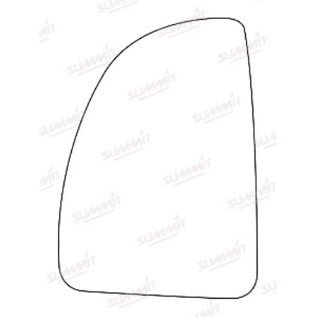 Left Stick On Wing Mirror Glass for Citroen RELAY Flatbed, 1999 2002
