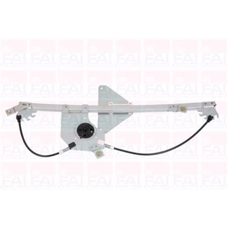 Front Right Electric Window Regulator Mechanism (without motor) for Citroen BERLINGO Van, 2008 2017, 2 Door Models, One Touch/AntiPinch Version, holds a motor with 6 or more pins