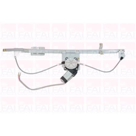 Front Left Electric Window Regulator (with motor) for Citroen Relay Bus (44, Z_), 1994 2006, 2 Door Models, WITHOUT One Touch/Antipinch, motor has 2 pins/wires