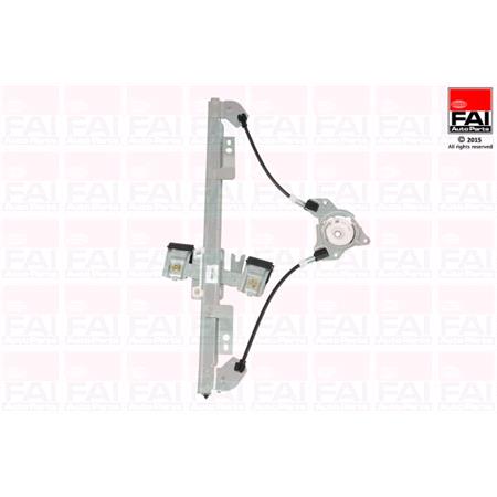 Front Left Electric Window Regulator Mechanism (without motor) for FORD FIESTA VI, 2008 2016, 4 Door Models, One Touch/AntiPinch Version, holds a motor with 6 or more pins