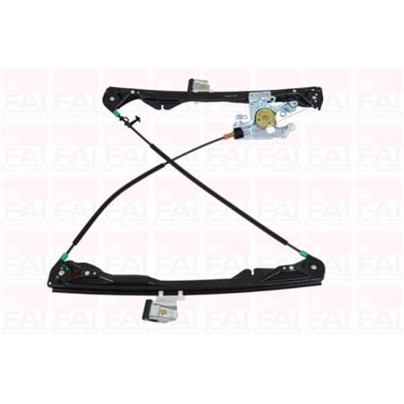 Front Left Electric Window Regulator Mechanism (without motor) for FORD FOCUS Saloon (DFW), 1999 2005, 2 Door Models, WITHOUT One Touch/Antipinch, holds a standard 2 pin/wire motor