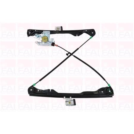 Front Right Electric Window Regulator Mechanism (without motor) for FORD FOCUS Saloon (DFW), 1999 2005, 2 Door Models, WITHOUT One Touch/Antipinch, holds a standard 2 pin/wire motor