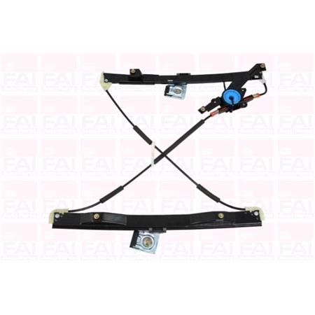 Front Left Electric Window Regulator Mechanism (without motor) for FORD MONDEO Saloon (B4Y), 2000 2007, 4 Door Models, One Touch/AntiPinch Version, holds a motor with 6 or more pins