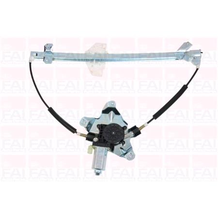 Front Left Electric Window Regulator (with motor) for FORD TOURNEO CONNECT,  2006 2012, 2 Door Models, WITHOUT One Touch/Antipinch, motor has 2 pins/wires