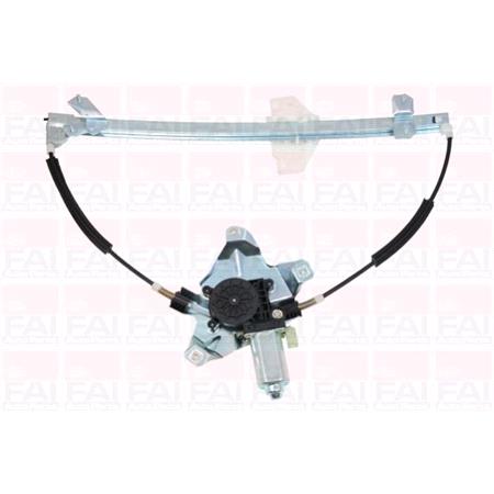 Front Right Electric Window Regulator (with motor) for FORD TOURNEO CONNECT,  2006 2012, 2 Door Models, WITHOUT One Touch/Antipinch, motor has 2 pins/wires