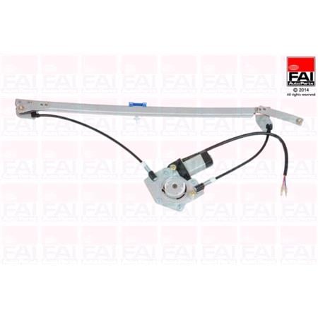 Front Right Electric Window Regulator (with motor) for OPEL VIVARO Combi (J7), 2001 2014, 2 Door Models, WITHOUT One Touch/Antipinch, motor has 2 pins/wires