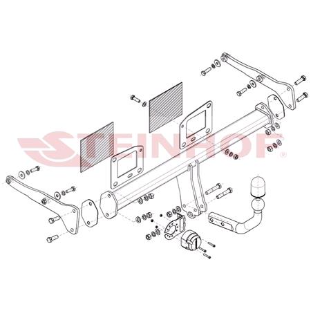 Steinhof Towbar (fixed with 2 bolts) for Audi A4 Avant 2015 Onwards (incl. Quattro) (excl. S Line, S4)