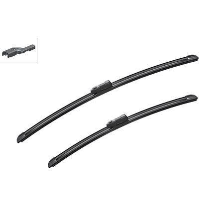 Bosch A124S AeroTwin Flat Wiper Blade Set (550/450mm) for Dacia Bigster 2024 Onwards