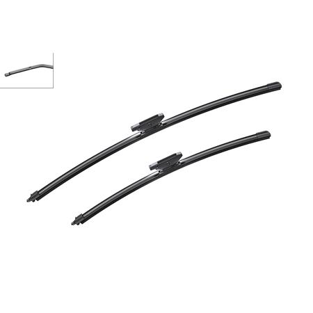 Bosch A200S AetoTwin Flat Wiper Blades Set (600/475mm) for Citroen C4 CACTUS Van 2014 to 2020