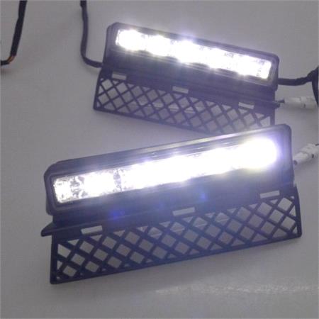 Front Daytime Running Lamp Kit, LED, Supplied With Grilles for Audi A4, 2005 2007 